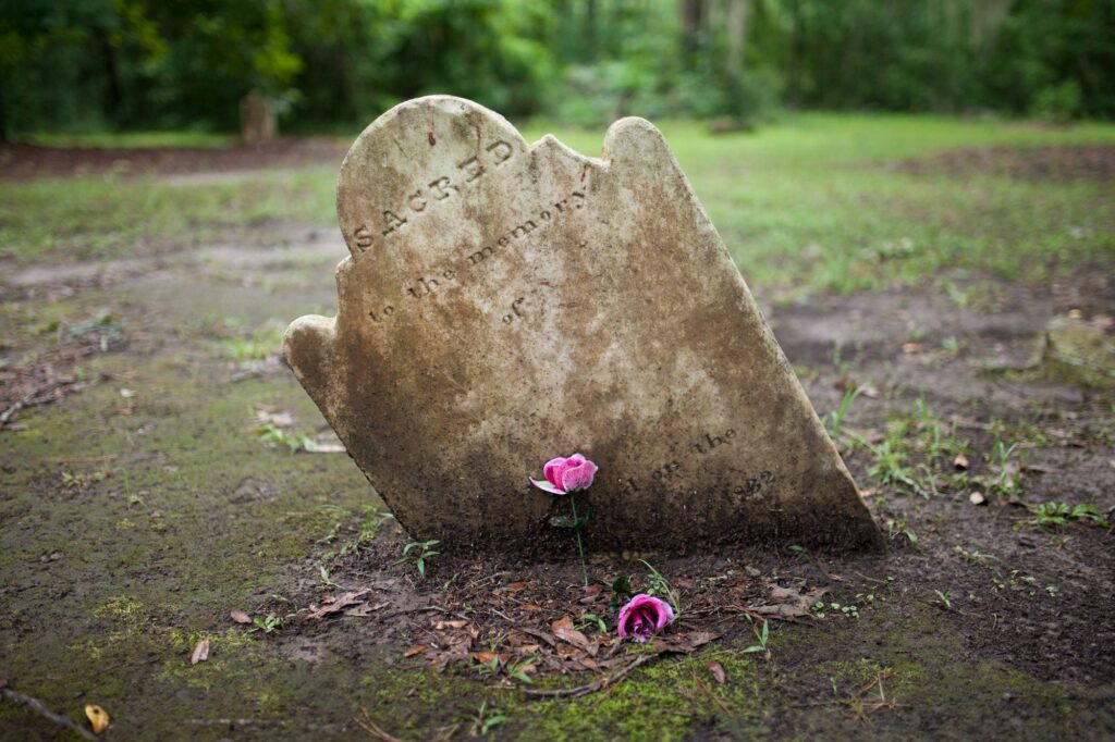 ancient tombstone with room for name